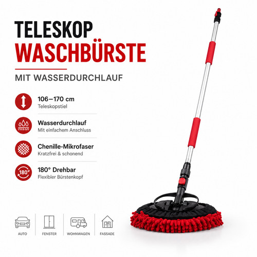 Alu teleskop waschbürste 170 - alu,